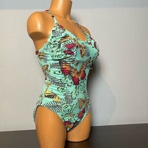 Nwt Vintage Be Creative Underwire Butterfly Crisscross Back One Piece (SW19)